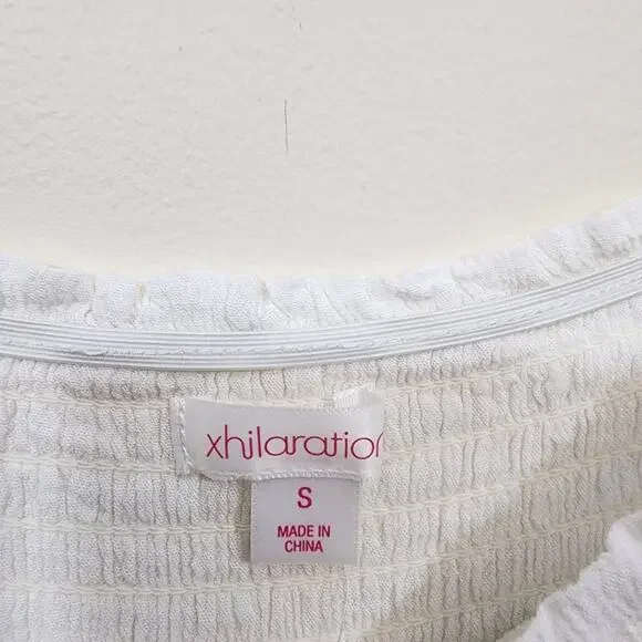 Xhilaration off the shoulder embroidered short sleeve peasant dress woman size S - Picture 2 of 8